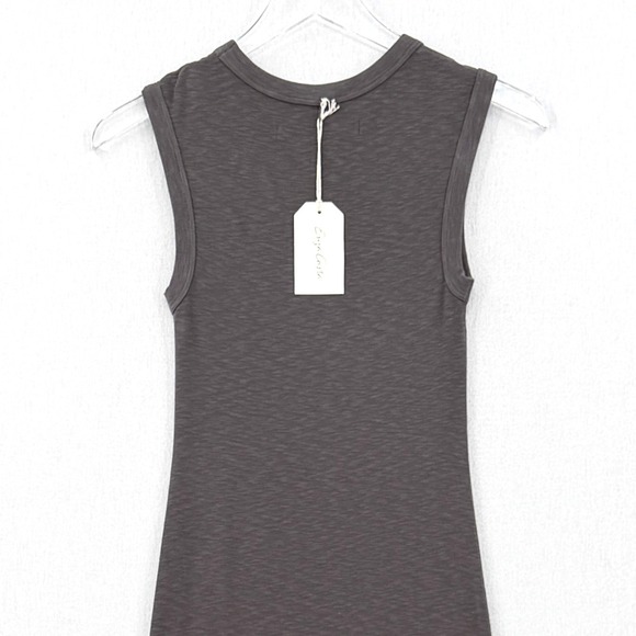 ENZA COSTA Textured Rib Sleeveless Maxi Dress Womens Small Iron Gray Minimalist - Picture 7 of 12